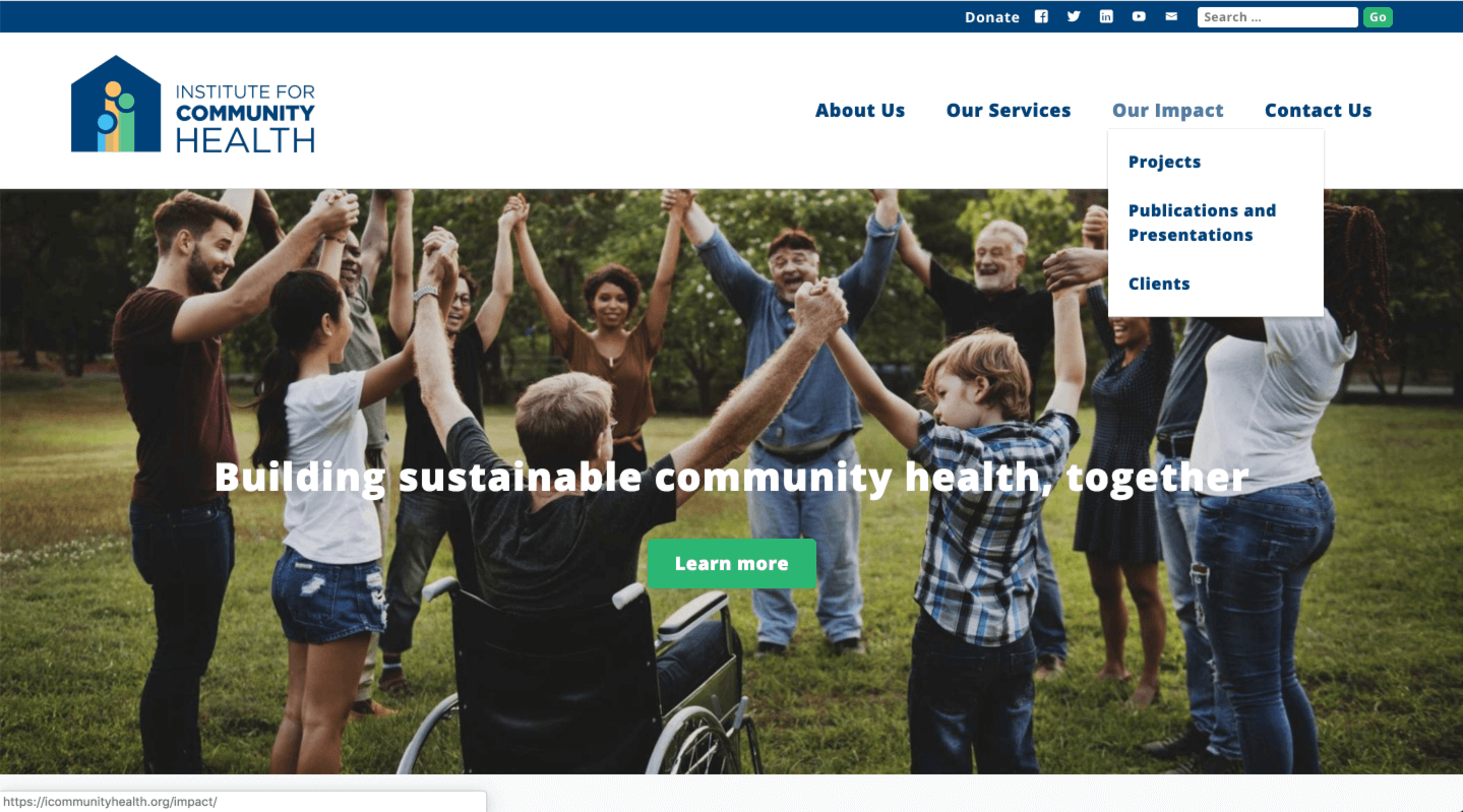 Institute for Community Health Website